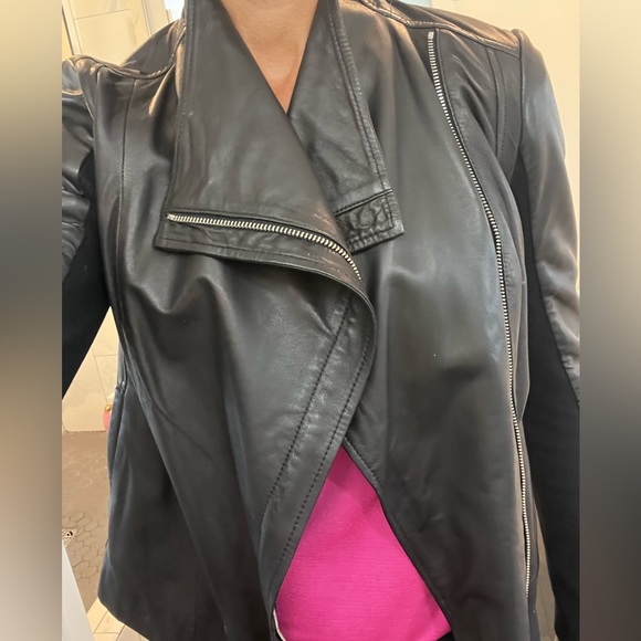 Trouve Black Leather Moto Jacket for Women - Picture 5 of 10